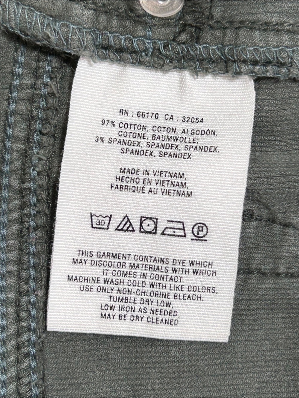 4/$20 Pilcro and the Letterpress Gray Green Stretch Corduroy Skinny Pants 25 - Picture 5 of 6